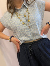Camicia smanicata ricamata - Art love