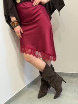 Stivale scamosciato con frange moro