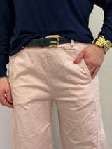 Pantalone Barrell rosa chiaro, in tela di cotone