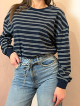 Maglia a righe dal taglio morbido – Navy e Bianco - Lumina