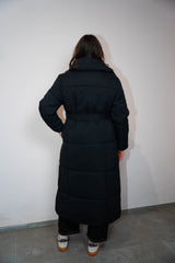 Piumino lungo nero Susy mix