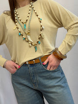 Maglia in viscosa, girocollo, raglan Kontatto