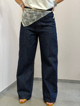 Denim Blue scuro con bandana in pizzo Tensione in