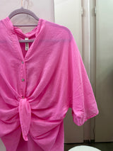 Camicia in mussola rosa Bubble - Tensione in