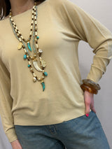 Maglia in viscosa, girocollo, raglan Kontatto