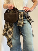 Borsa luna in suede moka