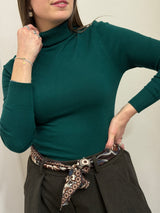 Maglione collo alto verde pino Susy Mix