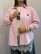 Camicia love rosa pastello