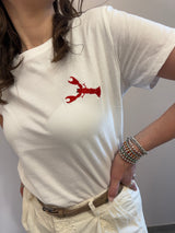 T-shirt con ricamo aragosta