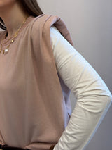 Felpa con pieghe e spalline imbottite, Kontatto