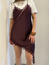 Vestito asimmetrico Borgogna