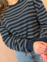 Maglia a righe dal taglio morbido – Navy e Bianco - Lumina