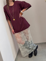 Abito in felpa bordeaux + pizzo Susy Mix