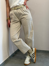 Pantaloni in cotone ,dritti beige