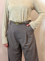 Pantalone sartoriale a gamba ampia , Grigio tortora - Lumina