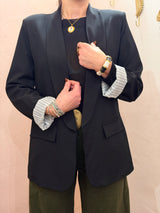 Blazer Nero con Spalle Strutturate