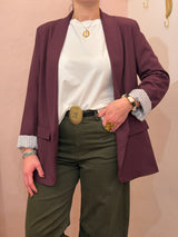 Blazer Bordeaux con Spalle Strutturate