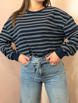 Maglia a righe dal taglio morbido – Navy e Bianco - Lumina