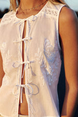 Top bianco ricamato La Petite Ètolie