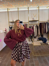 Maglia minimal bordeaux maniche a campana