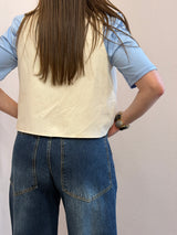 Gilet smanicato ricamato