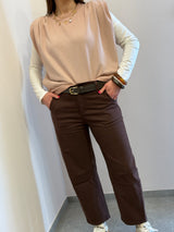 Pantalone Barrel Kontatto cioccolato