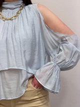 Blusa manica aperta azzurro polvere You Decide