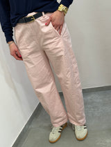 Pantalone Barrell rosa chiaro, in tela di cotone