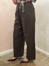 Pantaloni wide-leg – Marrone scuro