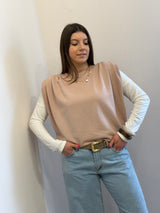 Felpa con pieghe e spalline imbottite, Kontatto