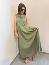 Abito lungo oliva Susy Mix