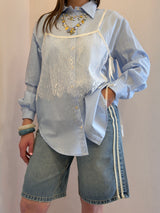 Camicia a righe con top in pizzo - Tensione in