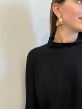 Maglia collo cratere nera Kontatto