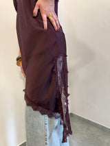 Vestito asimmetrico Borgogna