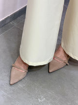 Slingback "Mary Jane" in Suede Taupe