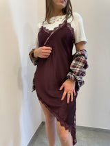 Vestito asimmetrico Borgogna