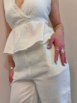 Pantalone Palmy bianco La Petite ètolie Paris