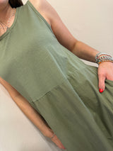 Abito lungo oliva Susy Mix