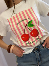 T-shirt print ciliegie