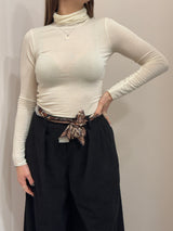 Maglia collo alto misto cashmere bianco latte