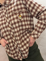 Camicia a quadretti terra