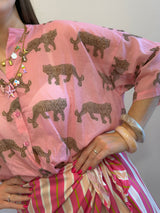 Camicia in mussola rosa - Tensione in