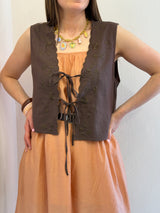 Gilet in Misto lino ricamato - You Decide