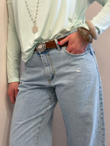 Denim Giacinto Kontatto modello boyfriend light blu