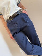 Pantalone in tela di cotone blu