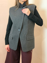 Gilet strutturato con spalline imbottite, grigio - Lumina