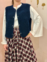 Gilet in Morbido Effetto Teddy Blu