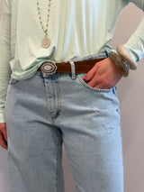 Cintura sottile cuoio Susy mix