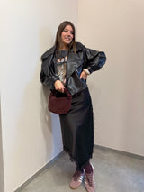 Gonna satin lunga -nera