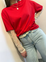 T-shirt cherry manica in pizzo